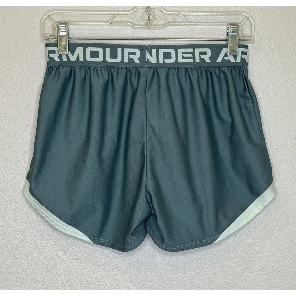 Under Armour Play‎ Up 2.0 Running Training Shorts Womens Size Small Teal Green